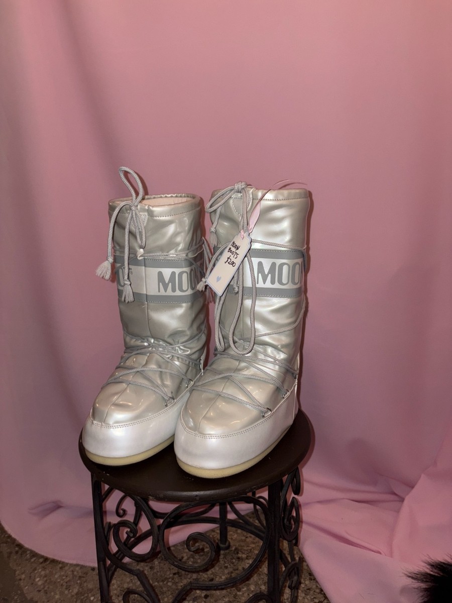 Moon Boot Icon Glance Authentic Slip On Snow Boots Silver 39 - EU