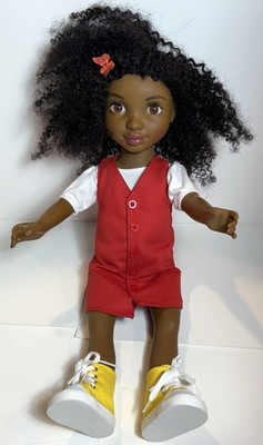 Healthy Roots Black Doll Zoe Textured Hair Curly Brown Skin Washable Hair 18''
