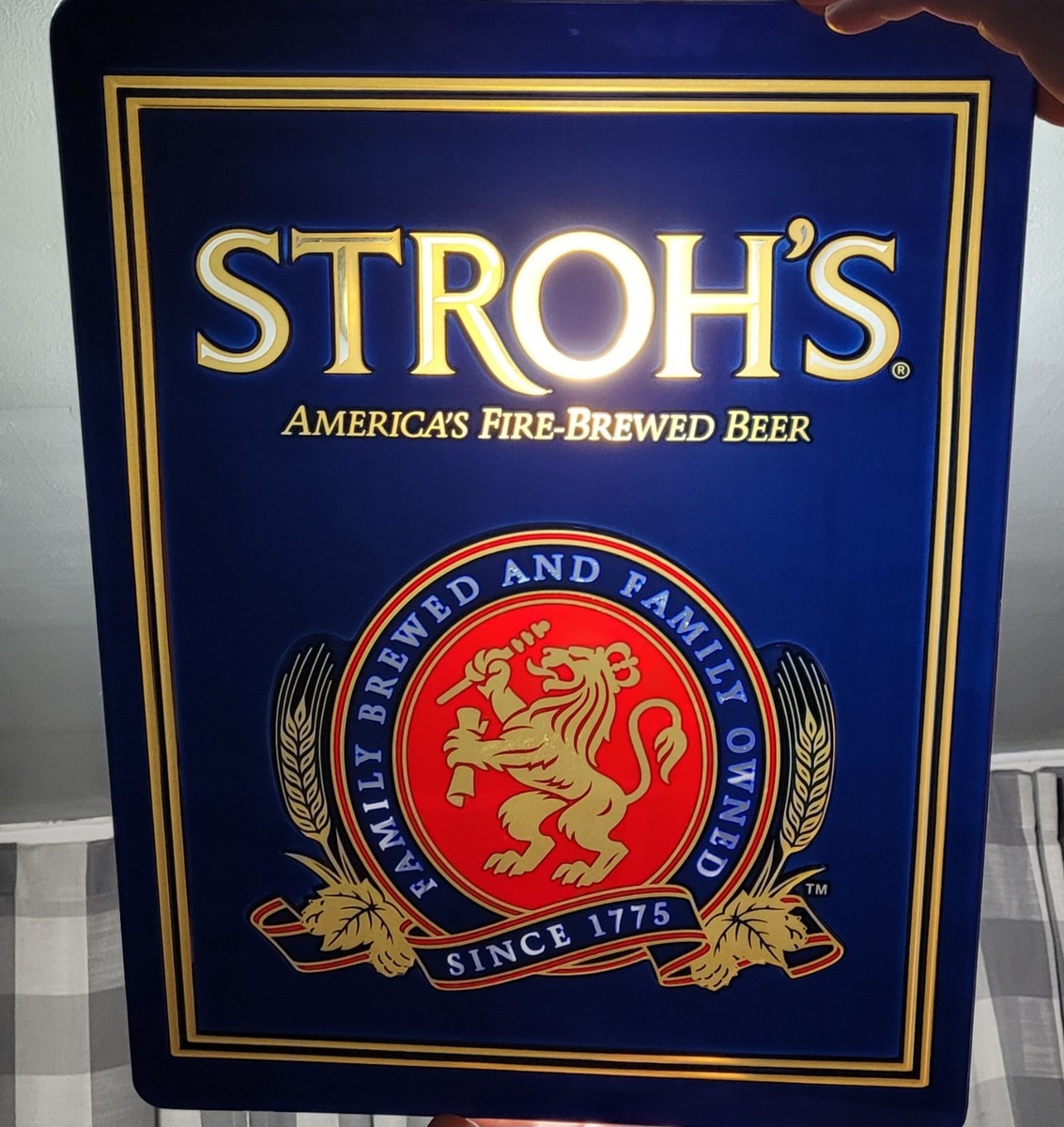 Stroh's Beer Replacement Plastic Sign Face for Light Up Bar