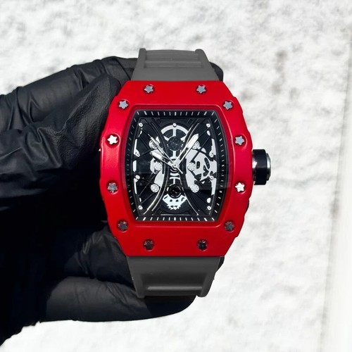Herren Luxus Uhr Sport Rot Silikon Band Wasserdicht Mode Hip Hop Freizeit - Bild 2 von 2