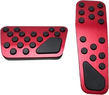 sportuli No Drilling Anti-Slip Aluminum Brake and Accelerator Pedal Red 