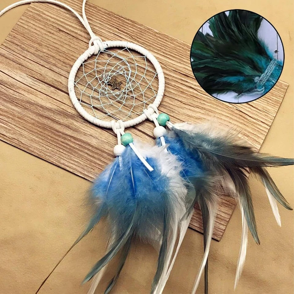 Bastelfedern Blau Grün Hahn Federn 100 Stück Deko DIY bunte Federn - Bild 4 von 4