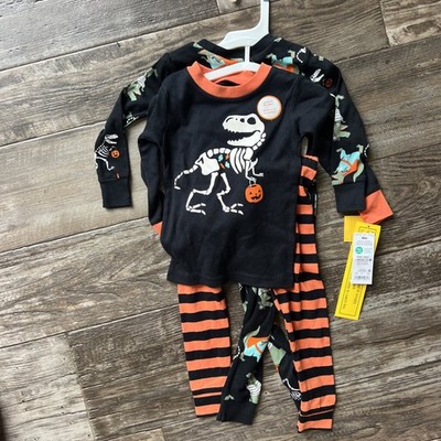 NEW Carter's Toddler Long Sleeve 4pc Halloween Dino Pajama Set Size 18 Months
