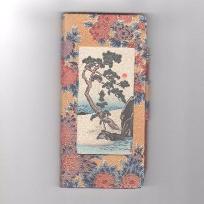 Playing Card Domino Game Score Keeper Note Book Oriental Theme Cloth Vintage