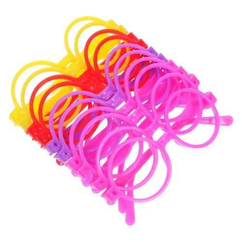 Gafas redondas de plástico juguete para niños 10 piezas decoración creativa de fiesta surtida - Imagen 10 de 12
