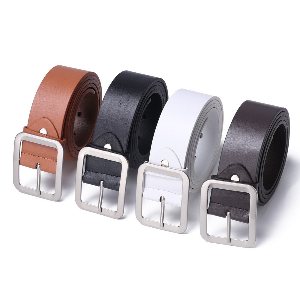 Belts Men Square Pin Buckle Waist Belts Casual Waistband Leather Dress Belt