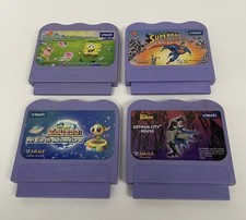 VTech V.Smile Lot of 4 Learning Game Cartridges: SpongeBob, Superman, Batman