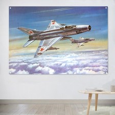 MiG-21 F-13 Fighter Flag Banner Air Force Wall Art Poster Home Decor Tapestries