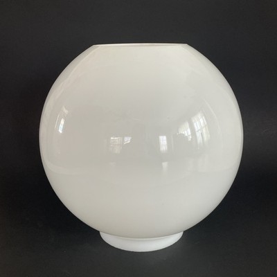 Preowned 9.5  Large Solid White Round Ball Globe Hurricane Lamp Shade 4  Fitter