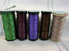 5 Kreinik Metallics Hi Lustre Medium 16 Braids lot