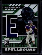 2023 Panini Donruss Elite Justin Jefferson Spellbound Green #SB-JJ5 Vikings