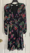Vintage Liz Claiborne Dress 10 Floral Chiffon Cottagecore Dark Fairy Whimsigoth
