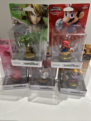 Nintendo Amiibo Super Smash Bros Link Dr. Mario Kirby Wario Neu OVP