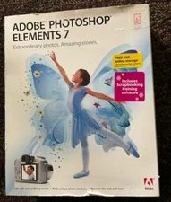 Adobe Photoshop Elements 7 with Serial Number XP/Vista NEW SEALED