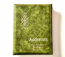 TELEPHONE Address Book VTG Avocado Green Anniv Birthday Christmas Card List