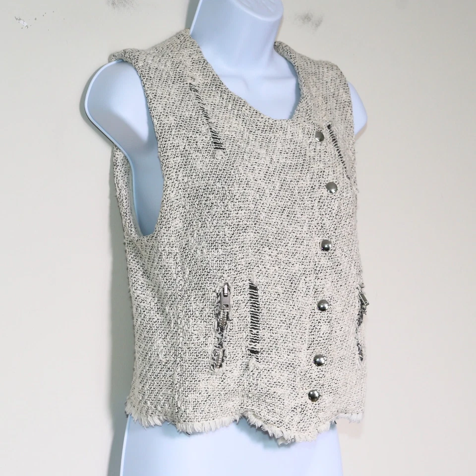 $525 IRO - Chaqueta Chaleco Florence Tweed Tejido Carga Bolsillos con Cremallera - Para Mujer Talla 1 🔥 Foto 2 de 4