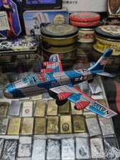 VINTAGE TIN TOY FRICTION MADE IN JAPAN KOYOTRADE MARK AIRCRAFT US NAVY PLANE