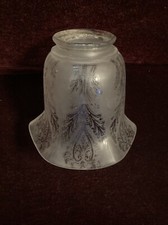 Vintage antique etched frosted glass lamp light shade