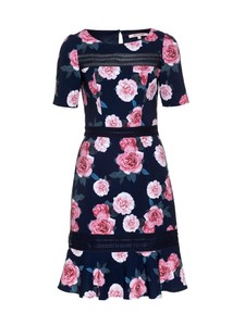 navy and pink floral dress