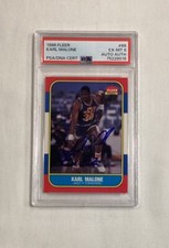 KARL MALONE RC 1986-87 FLEER #68 SIGNED AUTOGRAPH HOF AUTO ROOKIE CARD #68 PSA 6. rookie card picture