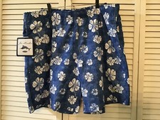 Joe Marlin Swim Shorts Trunks Hawaiian Sapphire Sea Mens XL NWT