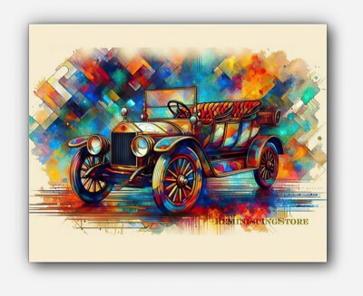 Vintage car 1912 Reo Touring Picture of Art splashes of paint  #3 Reprint