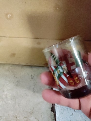 Clear Glass Votive Candle Holder Santa with Presents - Picture 4 of 7