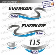 Adesivi motore marino fuoribordo Evinrude 115 cv ficht ram gommone barca