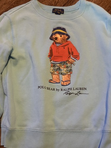 Polo Kids Blue Ralph Lauren Laguna Beach Bucket Sweatshirt Size 7 - Picture 3 of 6