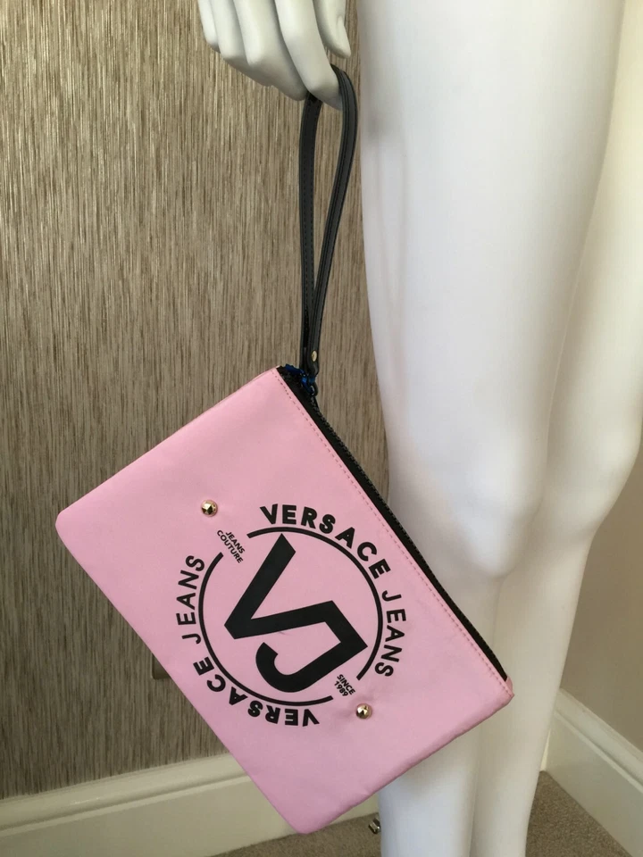 VERSACE ДЖИНСЫ РОЗОВЫЙ КОШЕЛЕК С РЕМЕШКОМ МЕШОК ЗАСТЕЖКИ С ЯРЛЫКАМИ - Изображение 3 из 4