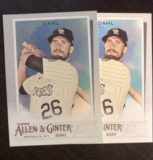 2020 Topps Allen & Ginter David Dahl Hot Box Silver Foil Sp & Base Card Rockies