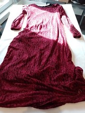 Ladies Dress Unbranded Round Neck Long Sleeves Long Lace Red 20490