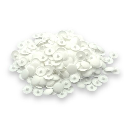 White POZI Screw Covers - Plastic Push-In Caps, 13mm, 6mm Thread, Choose Quantity 10 To 100