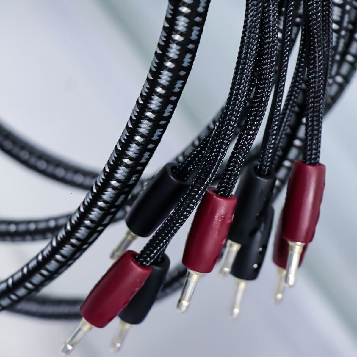 K2 Speaker Wire Cable with 72V DBS Silver Banana Spade Plug Bi