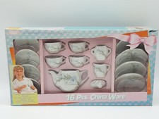 Fishel 16 PIece Fine China Ware Play Dishes Fine Porcelain Tea Set flowers New