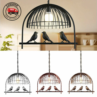 Industrial Pendelleuchte Retro Vintage Küche Decke Metall Käfig Hängelampe