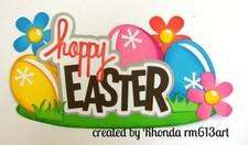 Hoppy Easter boy girl title paper piecing for scrapbook pages by Rhonda