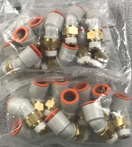 Lot Of 20 SMC KQ2K13-35AS Male Elbow Fittings New In Bags No Boxes - Picture 2 of 3