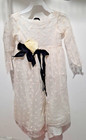 Bonpoint girl's wedding gown dress, off white with flower accents, approx 4-6 — photo 1