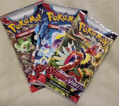 3x Pokemon TCG Scarlet And Violet Base Set SEALED Booster Packs