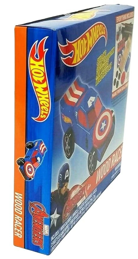 Hot Wheels Marvel Captain America Real Wood Build & Customize Wood Racer (6+) Foto 4 de 4
