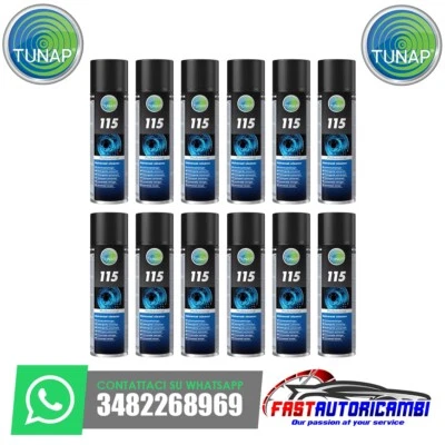 12 Pulitore Freni Tunap Detergente Sgrassante Parti Meccaniche e Frizioni 500 ML