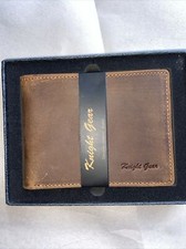 RFID Blocking Brown Vintage Leather Men's Bifold Center Flap Wallet