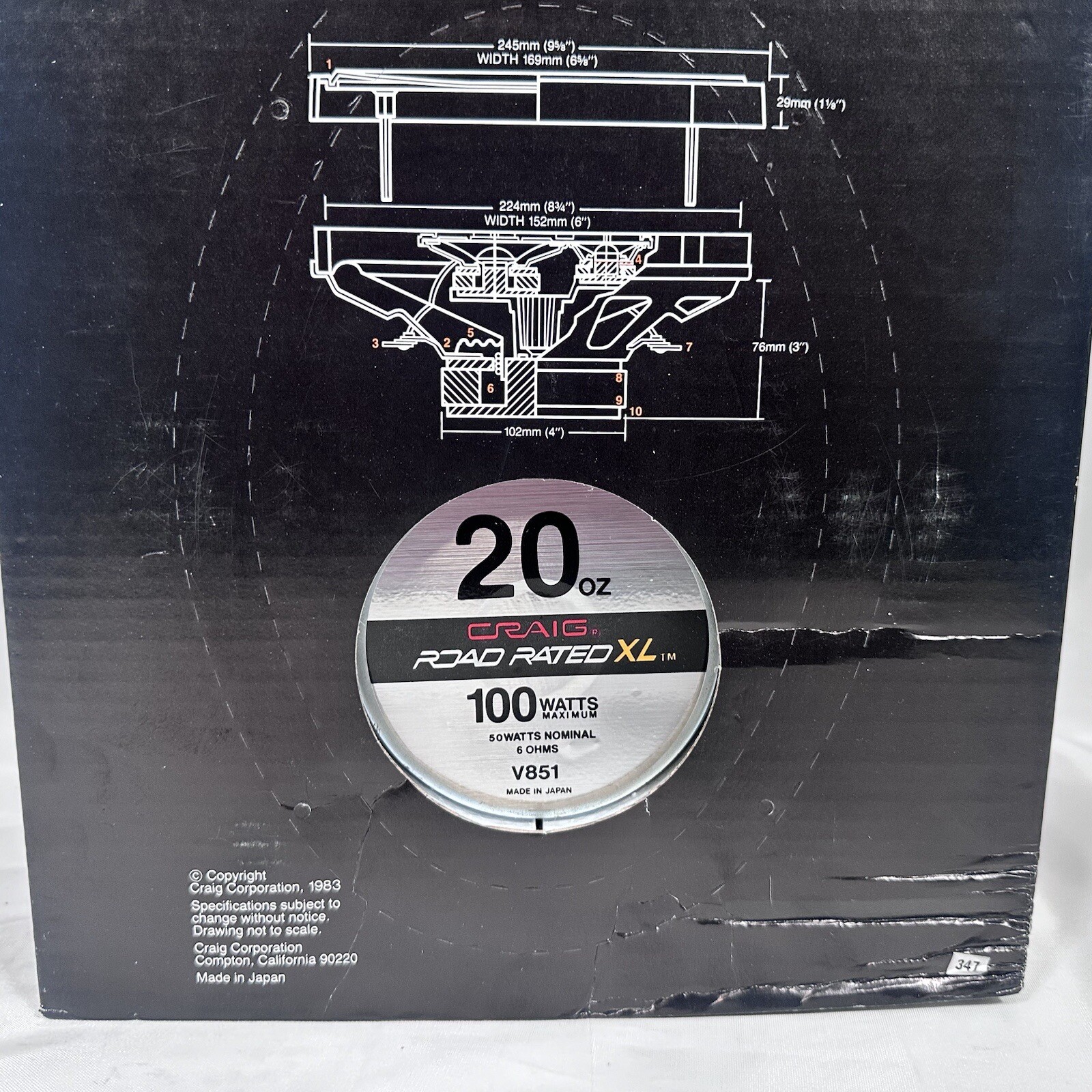 Vintage Craig Road Rated XL 6&rdquo;x9&rdquo; 3-WAY Flush Mount Stereo Speaker Set 1983