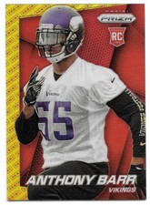 2014 Anthony Barr Panini Prizm Red Gold Logo Rookie Refractor Minnesota Vikings