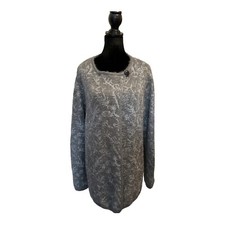 Vintage Anthropologie August Silk Cardigan Size Large Women  s Gray Fuzzy Comfort