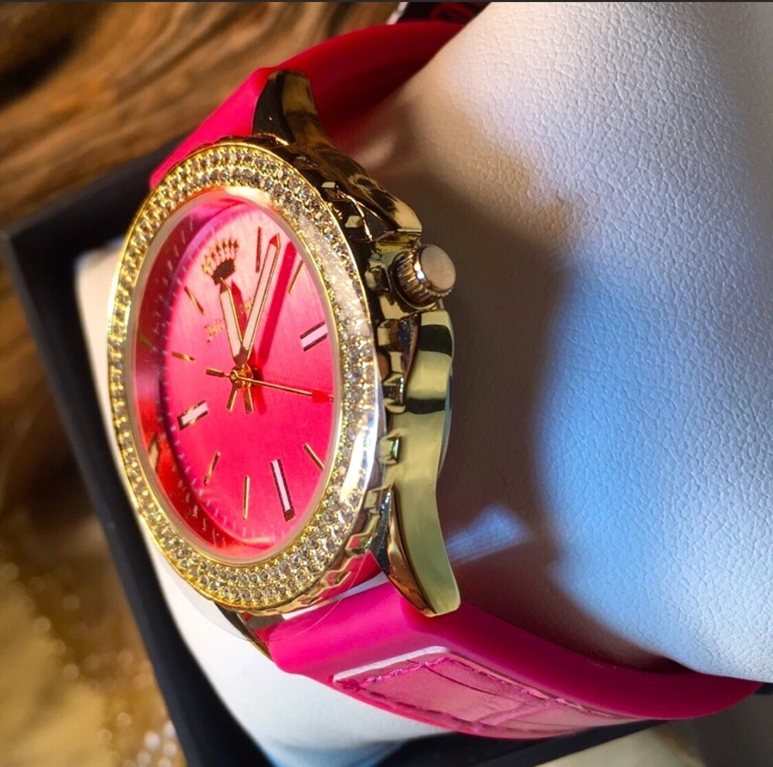 Juicy Black Label Wrist Watch In Pink And Gold