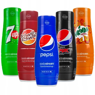 NEU Sodastream Sirup Set 5x 440ml Pepsi Cola 7Up Mirinda Schwip Schwap Mix
