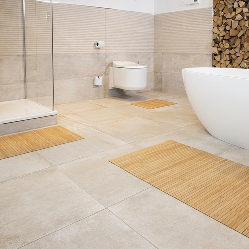 Bathroom walker lines IN 3-er set non-slip bathroom mat mat bamboo room - Picture 5 of 10