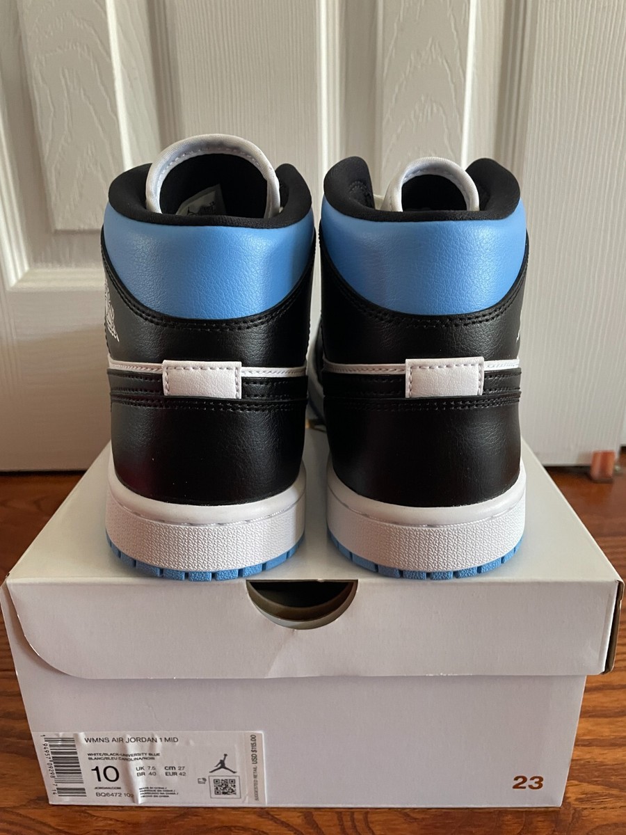 Nike Air Jordan 1 Mid UNC Men 8.5 / 10 Women BQ6472-102 University